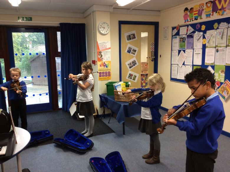 Learning the violin at Sporle